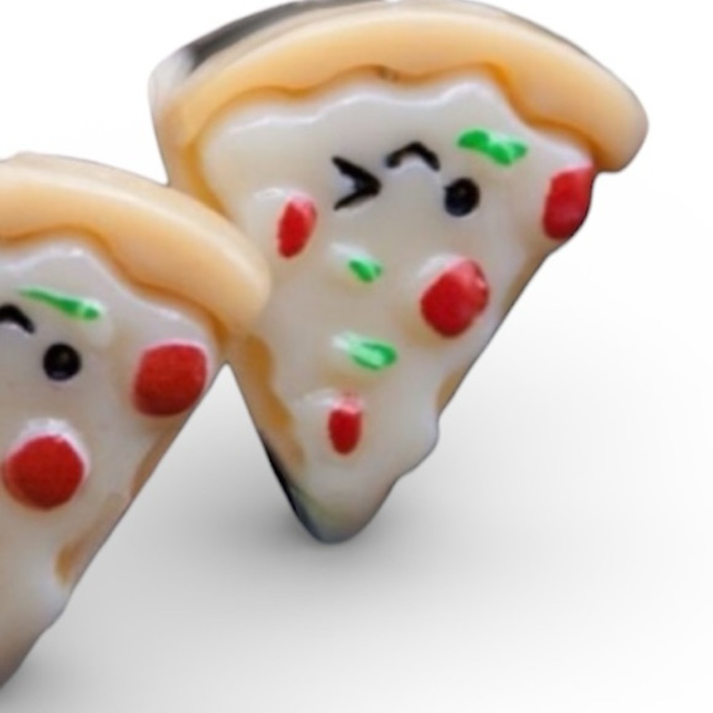 NEW Fun Unique Fashion Jewelry Pizza Slice Earrings NWT - Picture 2 of 4